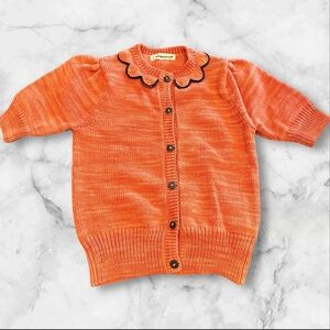 Misha & Puff Melon Cardigan‎ with Scalloped Collar 7-8